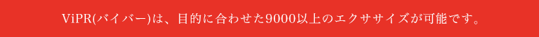 ViPR(バイバー)は、目的に合わせた9000以上のエクササイズが可能です。